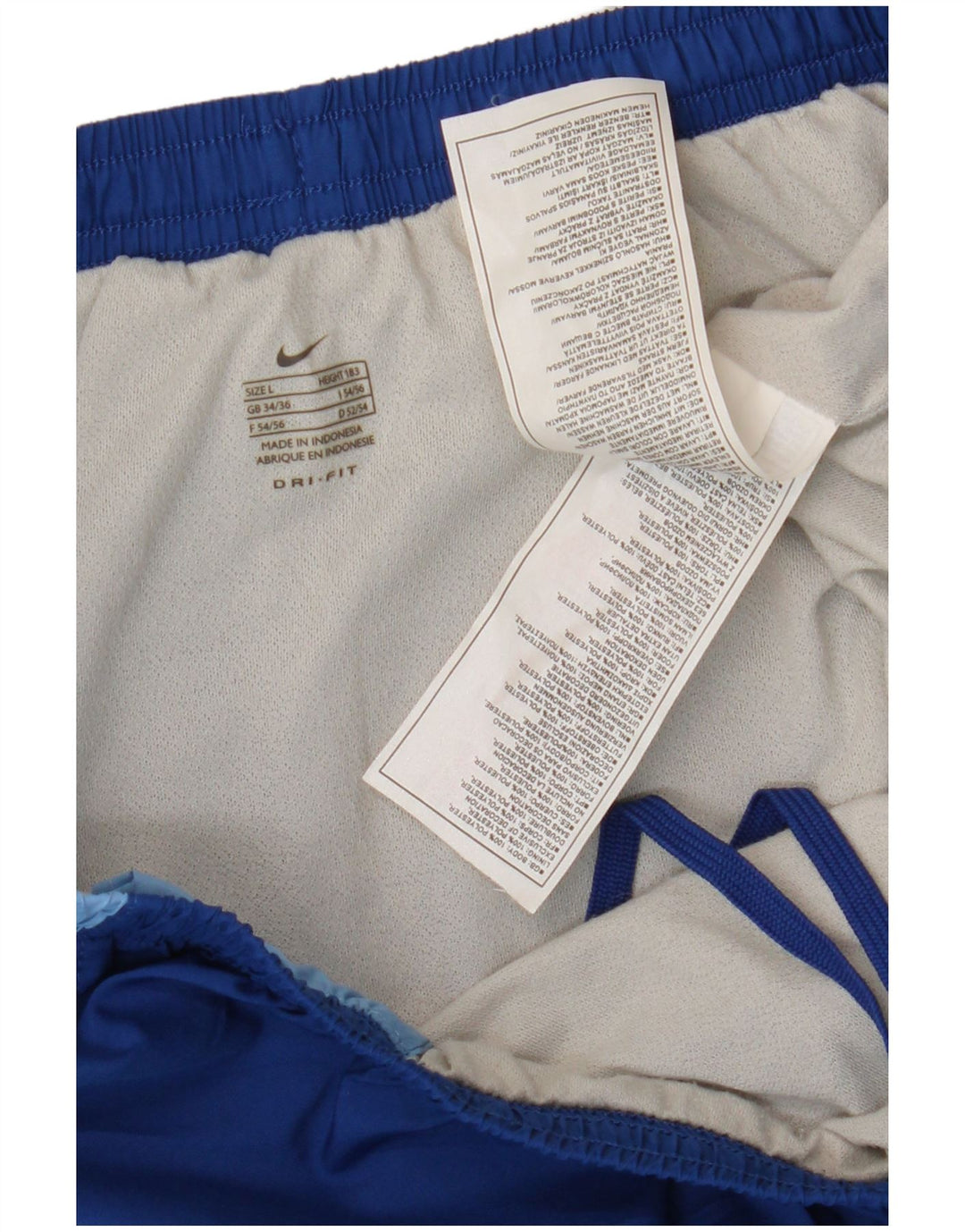 Мужские спортивные шорты NIKE Dri Fit, большие синие, полиэстер с цветными блоками