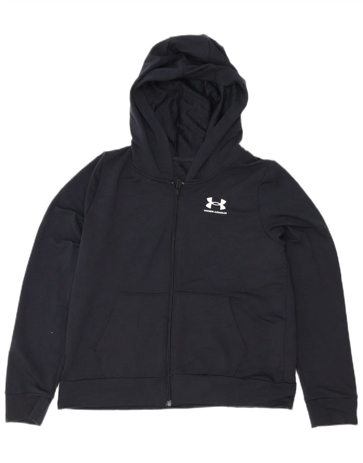Свитер с капюшоном на молнии для мальчиков Under Armour, 11–12 лет, большой черный полиэстер
