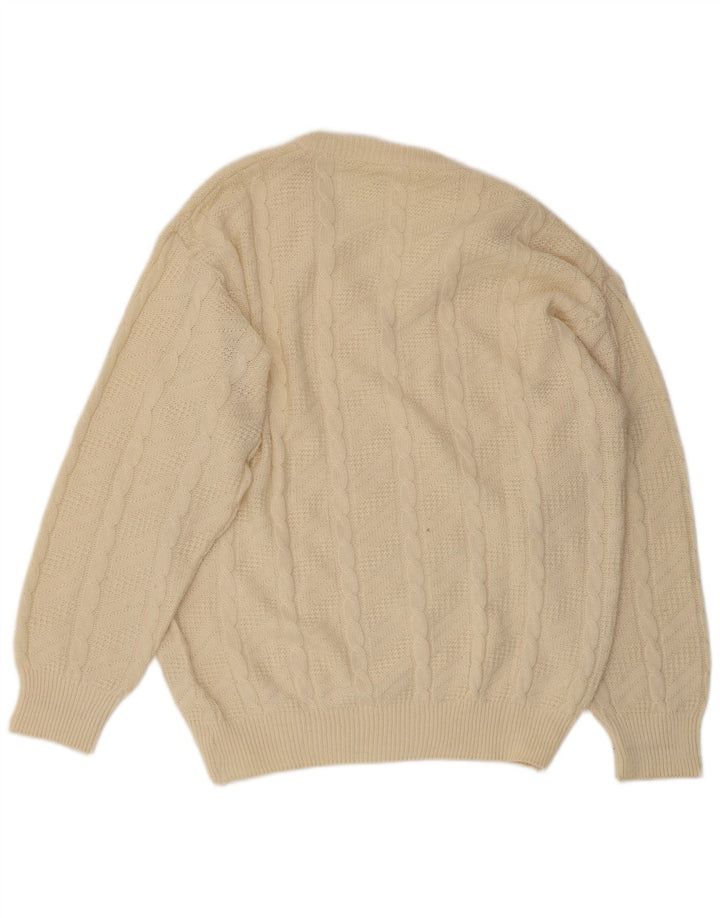 VINTAGE Мужской джемпер с v-образным вырезом IT 54 XL Бежевый