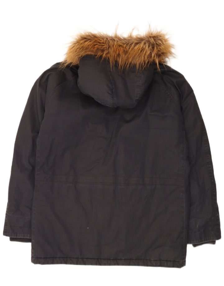 Мужская парка Woolrich с капюшоном UK 40, большая темно-синяя хлопковая куртка