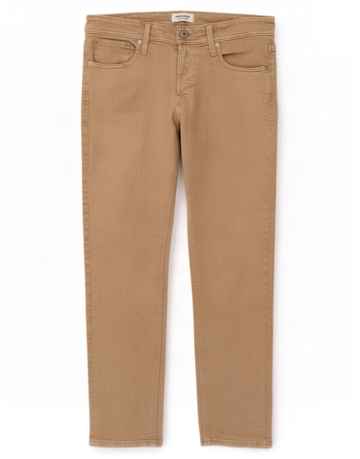 Мужские узкие джинсы Jack & Jones W34 L32, бежевый хлопок