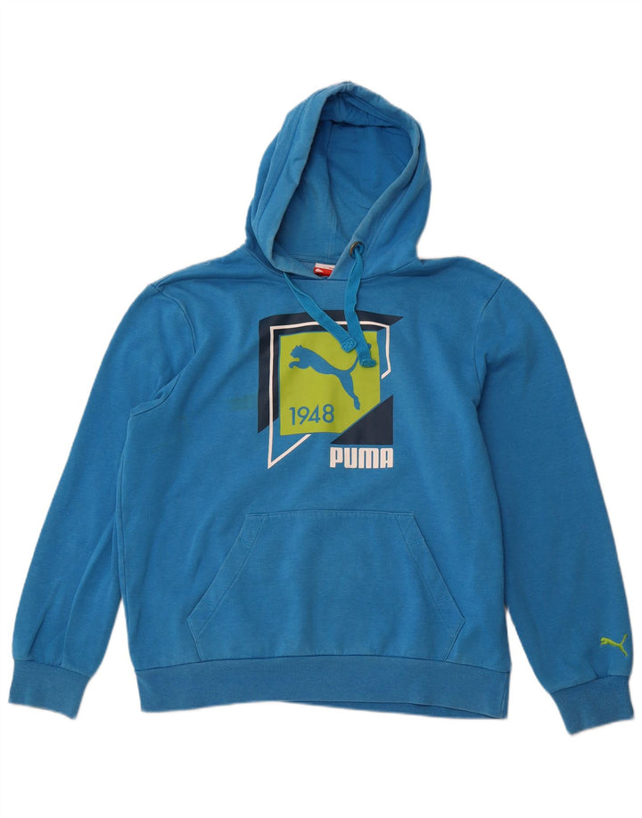 Толстовка мужская с рисунком PUMA, большая, синяя