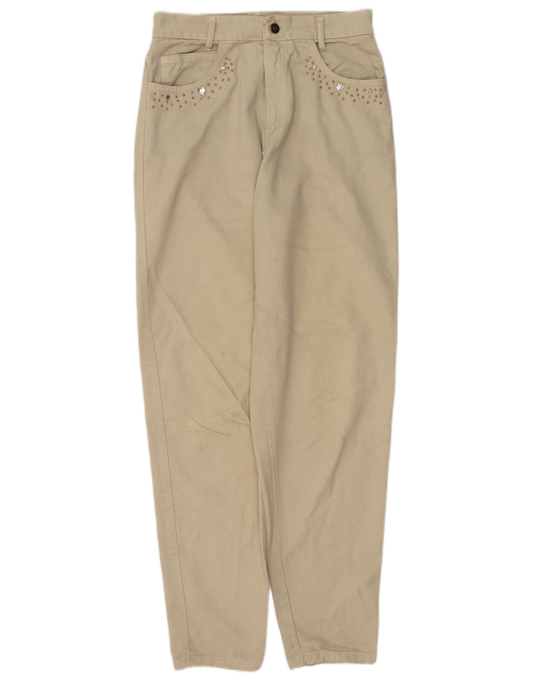 ВИНТАЖНЫЕ женские зауженные джинсы W28 L32 Бежевые