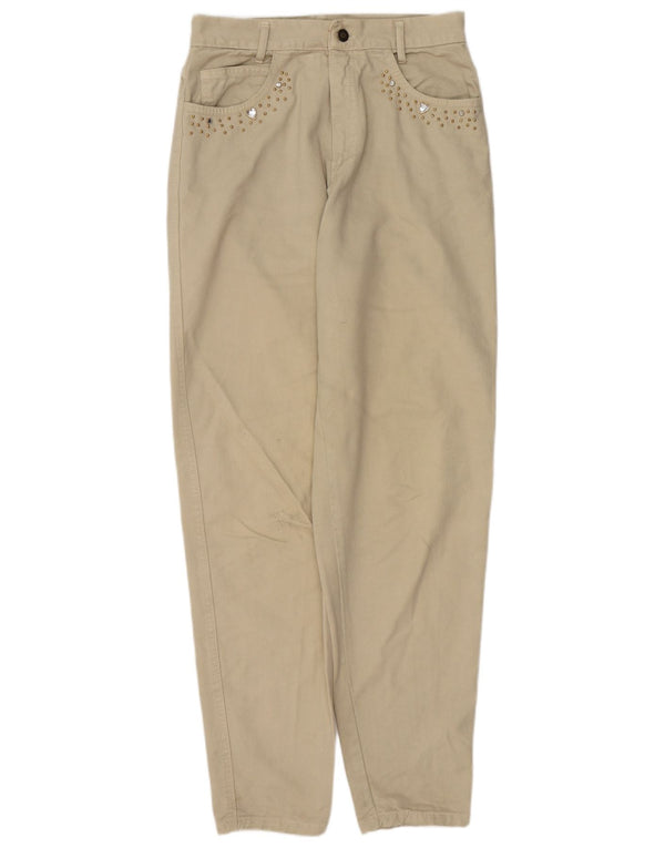ВИНТАЖНЫЕ женские зауженные джинсы W28 L32 Бежевые