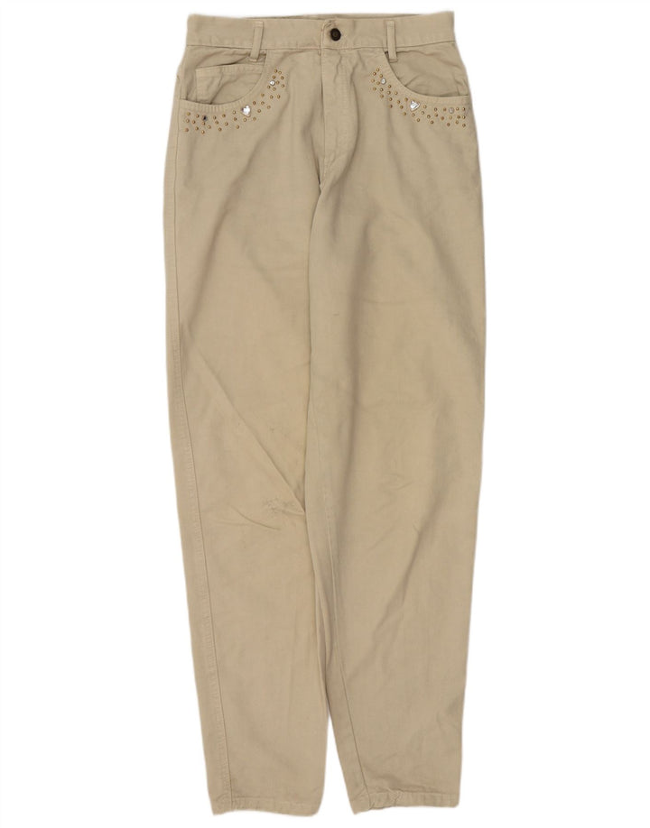 ВИНТАЖНЫЕ женские зауженные джинсы W28 L32 Бежевые