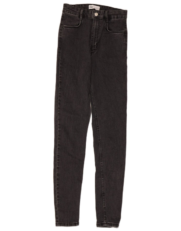 Женские джинсы скинни с высокой талией Zara EU 36 XS W26 L28 Серые