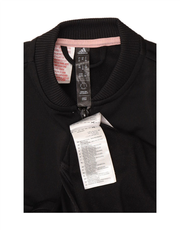 ADIDAS Boys Tracksuit Top Jacket 7-8 Years Black Polyester Vintage Adidas and Second-Hand Adidas from Messina Hembry 