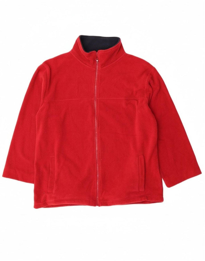 VINTAGE Womens Fleece Jacket UK 16 Large Red