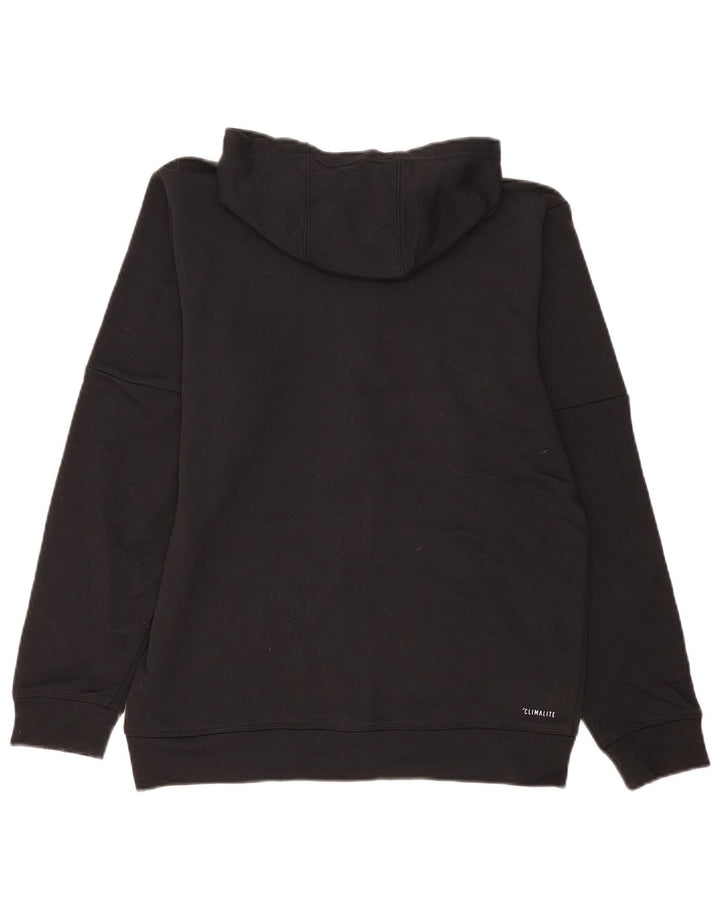 Мужской свитер с капюшоном Adidas Climalite на молнии, средний черный, полиэстер с цветными блоками