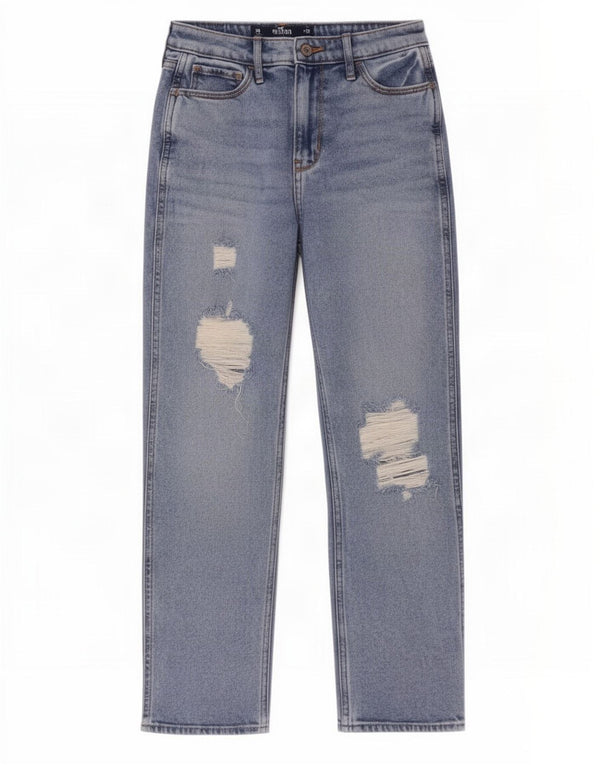 Женские зауженные джинсы Hollister для мам с потертостями США 1 XS W25 L27 Синие