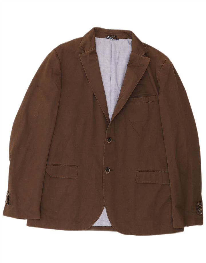 Мужской пиджак Massimo Dutti на 2 пуговицах EU 54 XL, коричневый хлопок