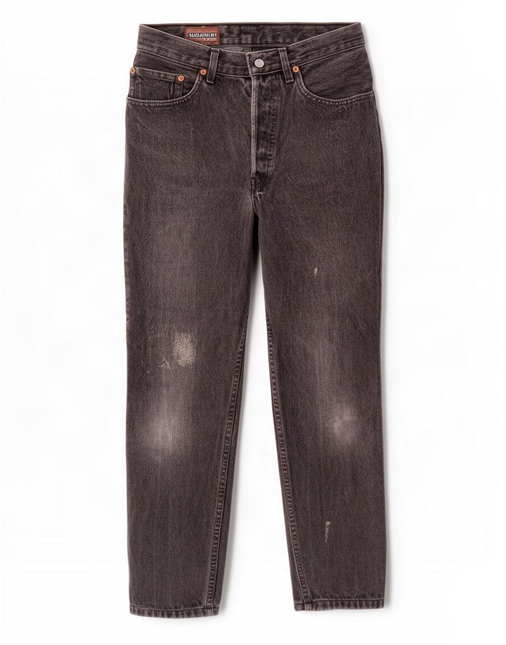 Женские потертые прямые джинсы Levi's 901 W28 L27, серый хлопок