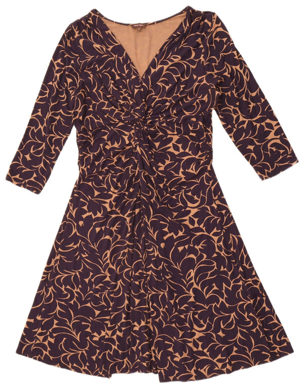 Женское платье А-силуэта с рукавом 3/4 Phase Eight UK 16, большой темно-синий цветочный принт