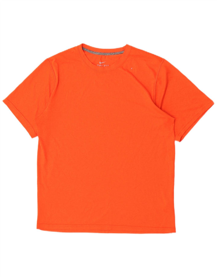 Мужская футболка Nike Dri Fit из полиэстера среднего оранжевого цвета