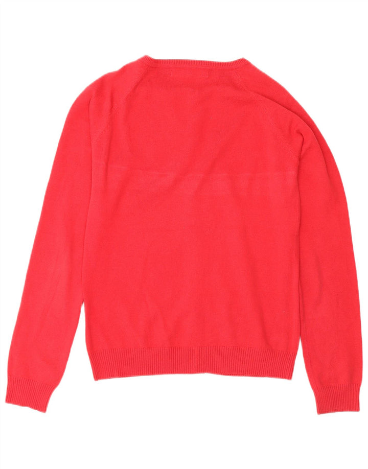 Женский кардиган Zara UK 12, хлопковый средний красный цвет
