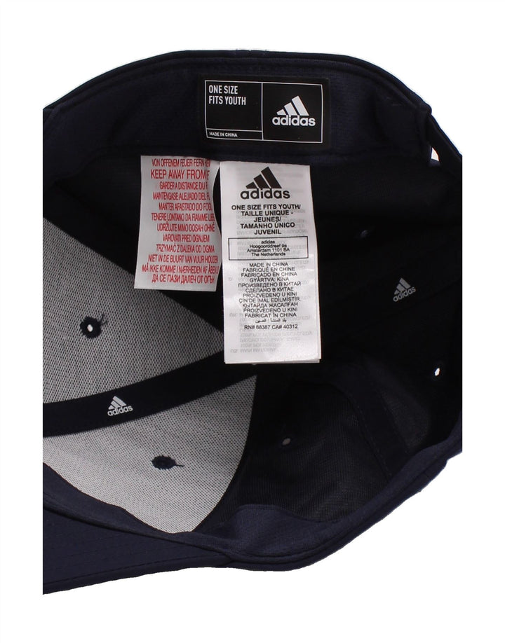 ADIDAS Mens Baseball Cap One Size Navy Blue Polyester Sports Vintage Adidas and Second-Hand Adidas from Messina Hembry 