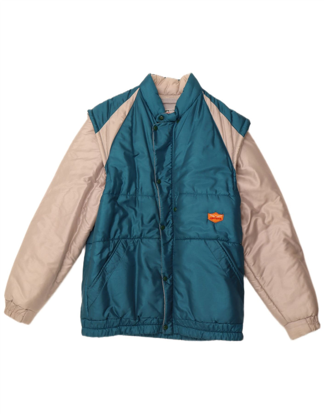 Мужская стеганая куртка CARRERA UK 40, большая синяя, полиэстер с цветными блоками