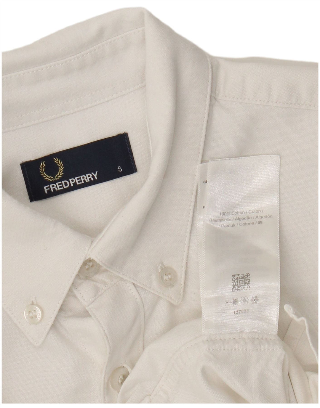 Мужская рубашка Fred Perry, маленькая белая, хлопок