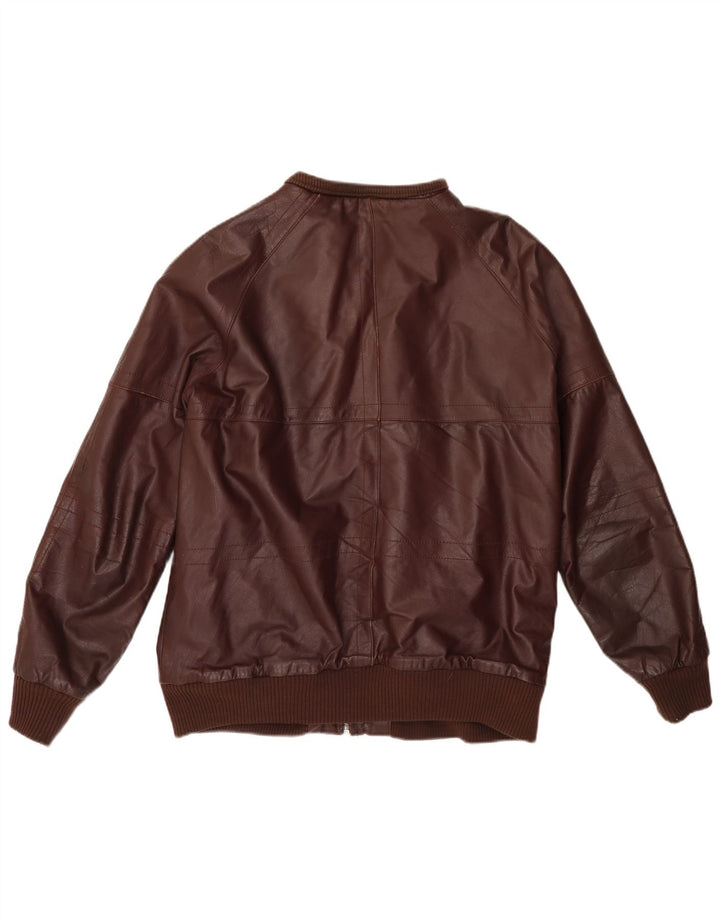 Мужская кожаная куртка VINTAGE UK 38 средний бордовый