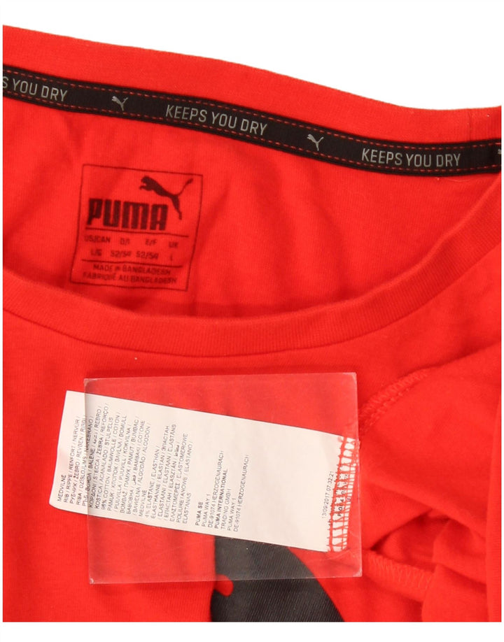 Мужская футболка с рисунком Puma, большой красный хлопок