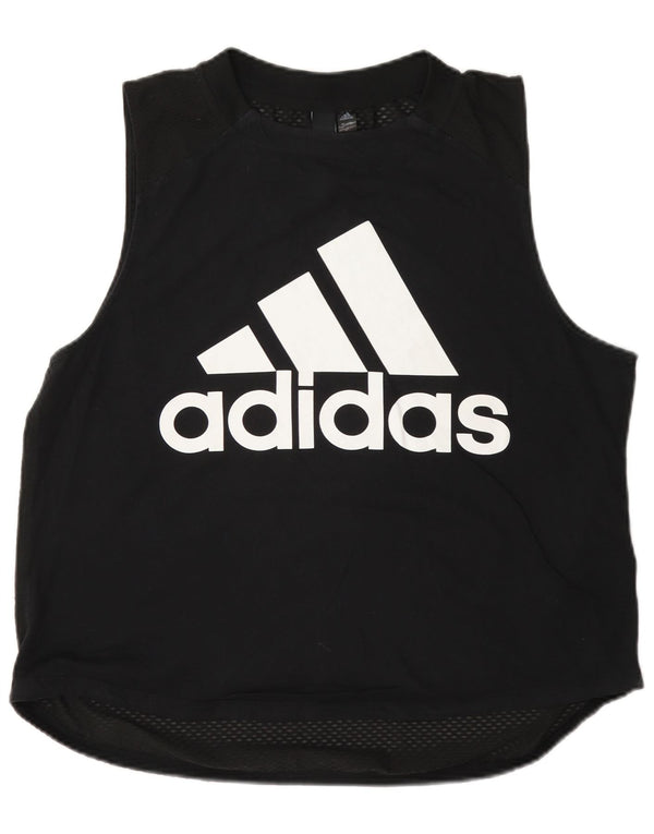 Женский прозрачный жилет Adidas с графическим рисунком UK 16/18, большой черный хлопок