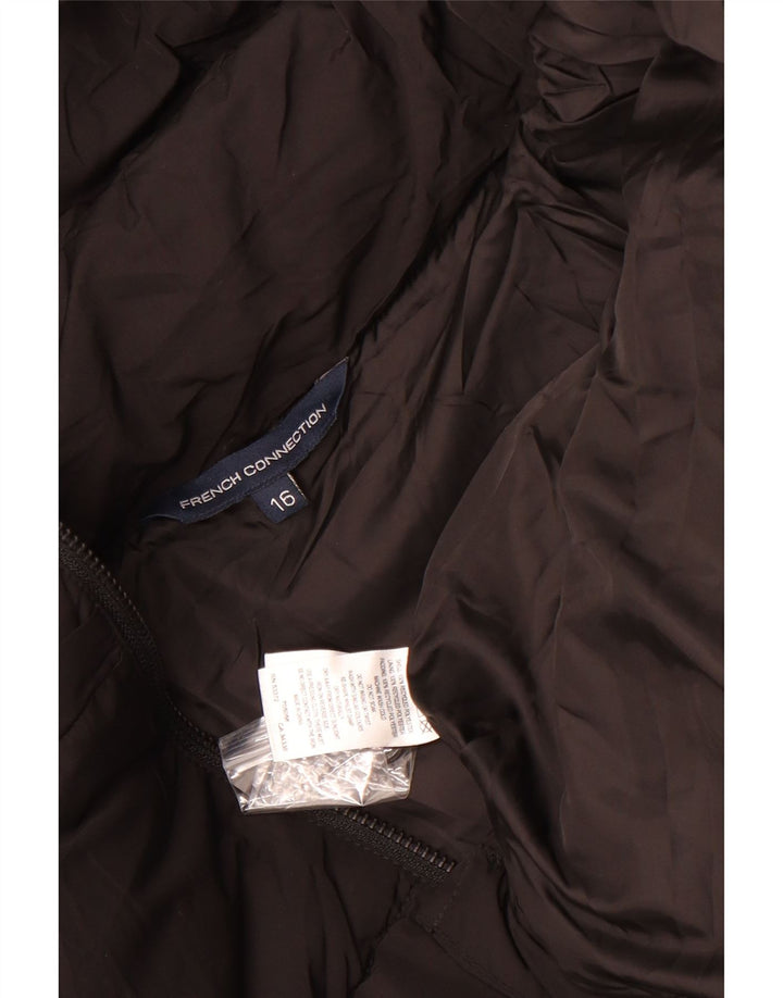 Женская укороченная утепленная куртка оверсайз French Connection UK 16, большая черная