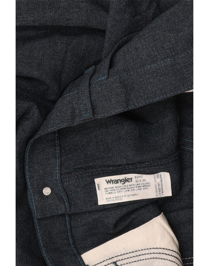 Мужские прямые костюмные брюки Wrangler W42 L30 темно-синие из полиэстера