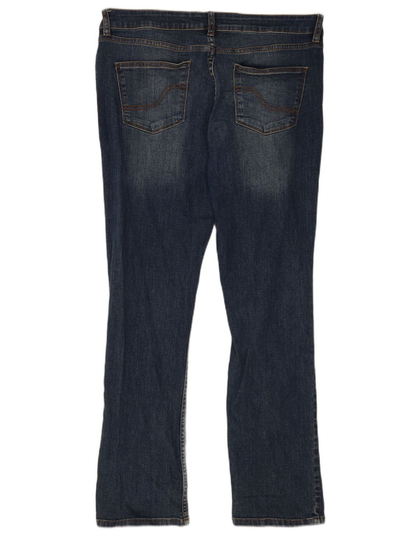Fat Face Womens Distressed Bootcut Jeans UK 14 Large W34 L30 Blue Cotton