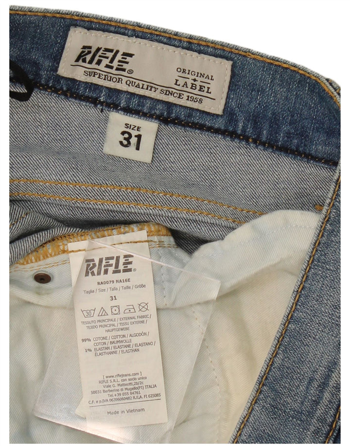 RIFLE Mens Slim Jeans W31 L33 Blue Cotton