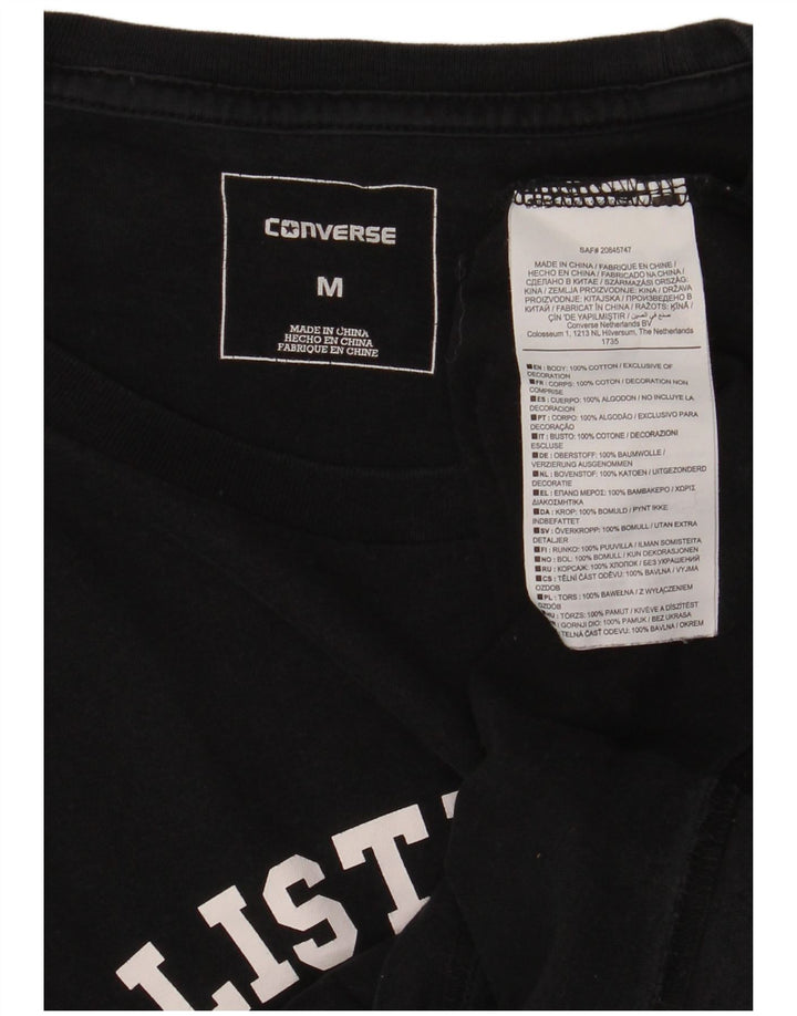 Мужская футболка с рисунком CONVERSE, темно-синий, хлопковый топ среднего размера
