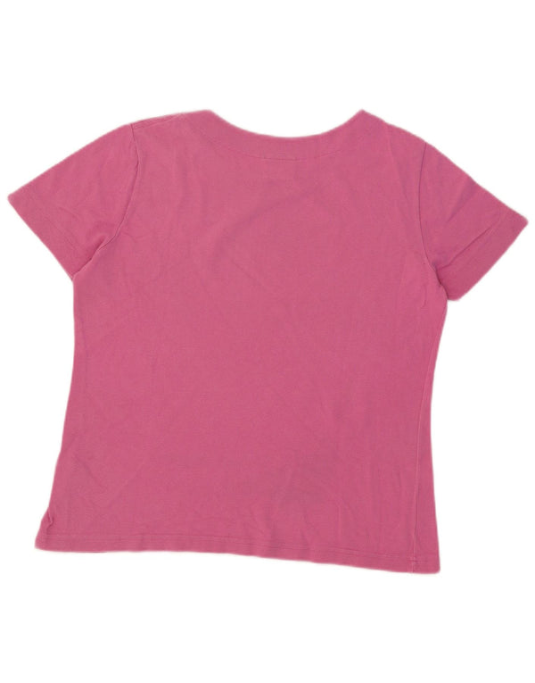 Женская футболка Lacoste, размер 48 XL, розовый хлопок