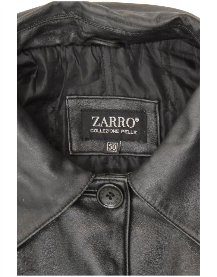 Zarro Женское кожаное пальто IT 50 XL Черное кожаное