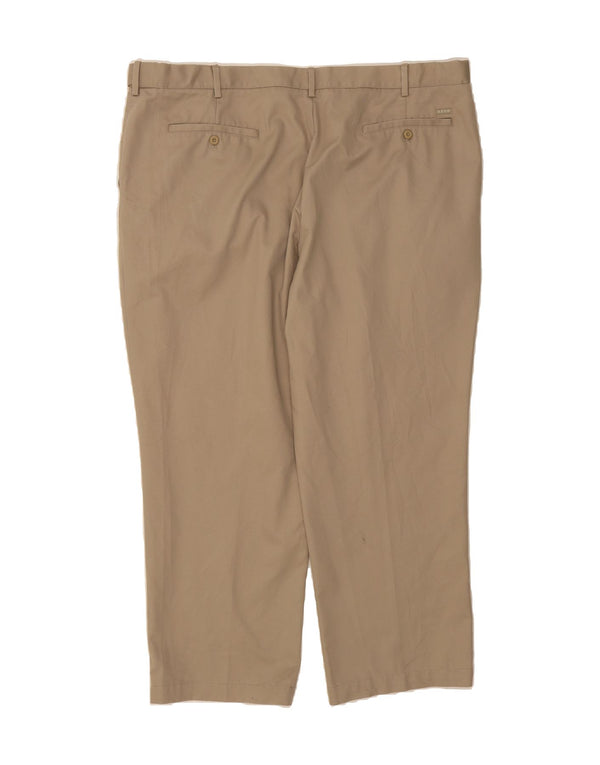 IZOD Mens Pegged Chino Trousers W46 L30 Beige Cotton