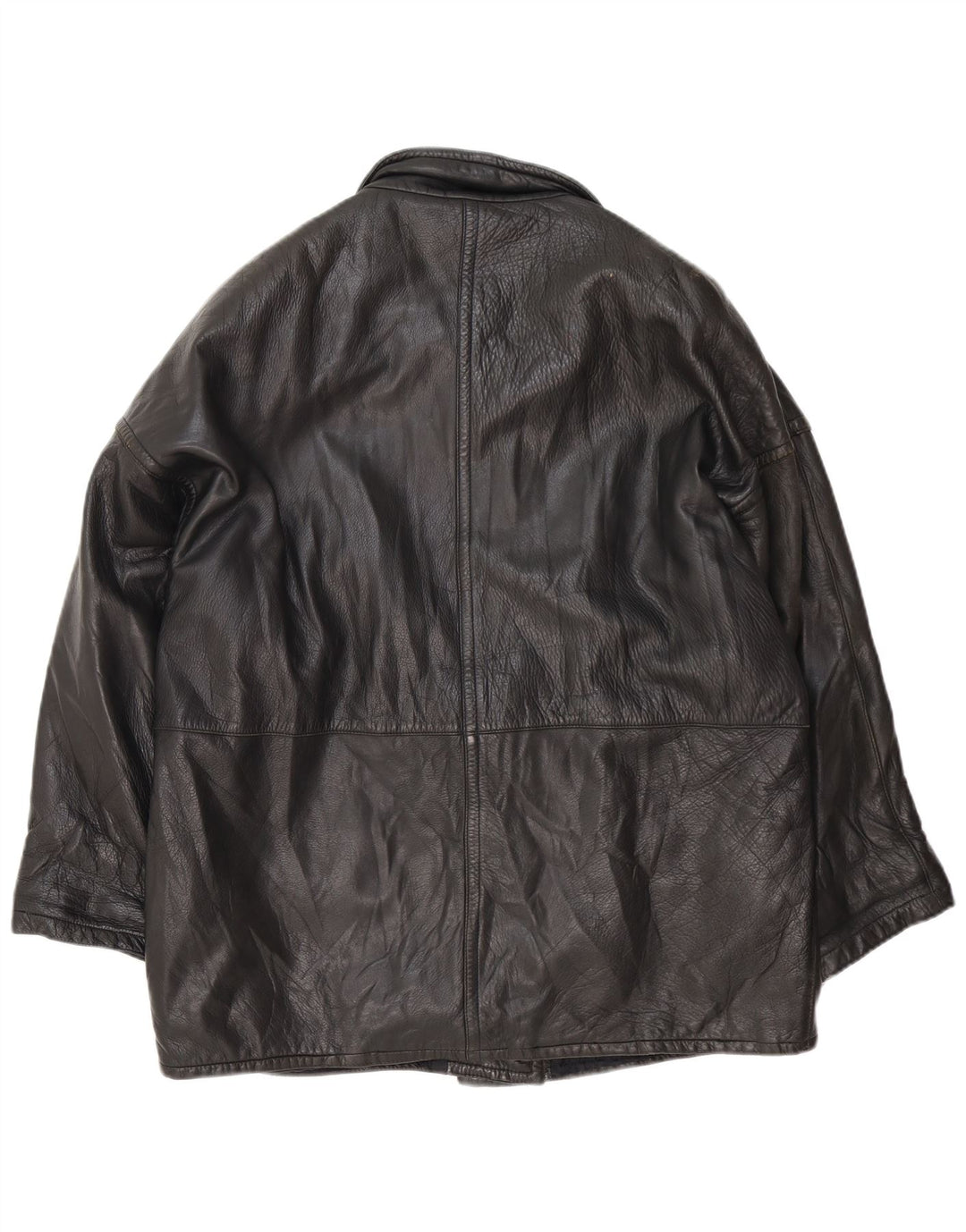Винтажная женская кожаная куртка UK 18 XL, черная