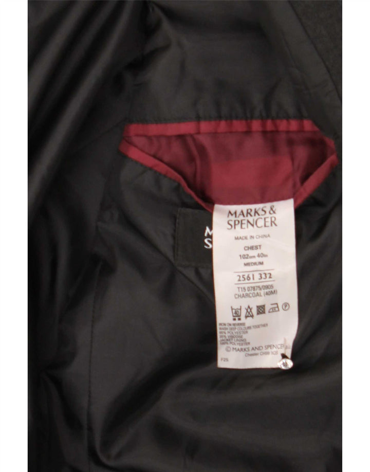 Мужской пиджак с 2 пуговицами Marks & Spencer UK 40, средний черный полиэстер