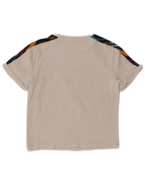 Женская укороченная футболка с рисунком Puma Top UK 8, маленькая белая с цветными блоками