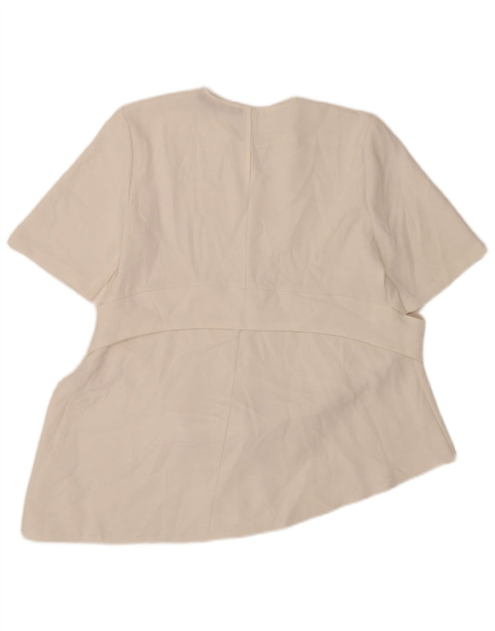 Женская асимметричная блузка Zara Top UK 12, средний белый полиэстер