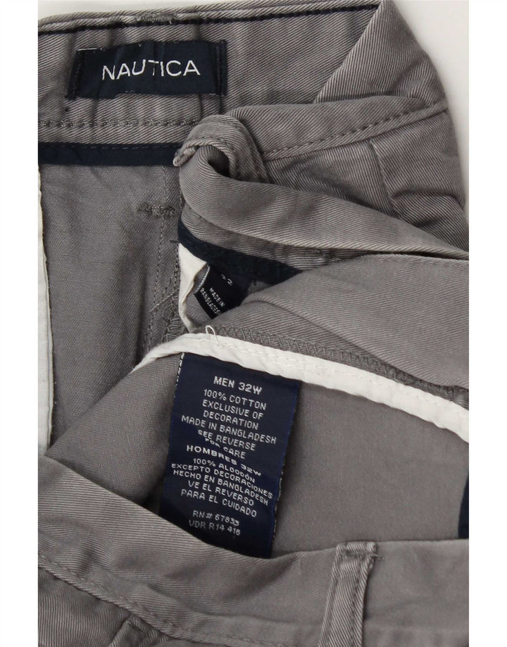 Мужские шорты чинос Nautica W32, хлопок среднего серого цвета