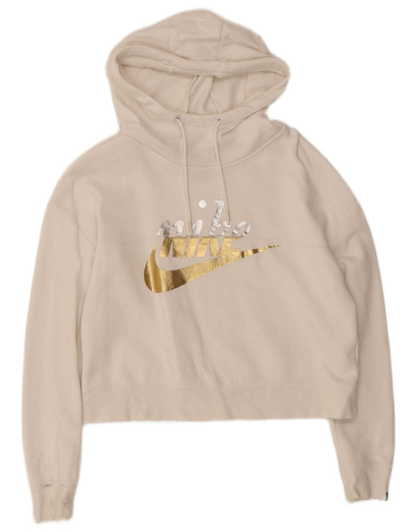 Женский укороченный джемпер с капюшоном с графическим рисунком Nike UK 6 XS, белый