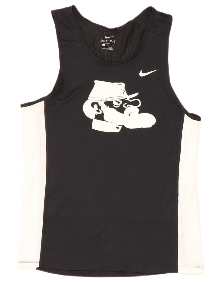 Мужской жилет с графикой Nike Dri Fit, средний черный полиэстер с цветными блоками
