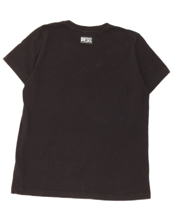 Женская футболка с рисунком Diesel Top UK 10, маленькая, черный хлопок