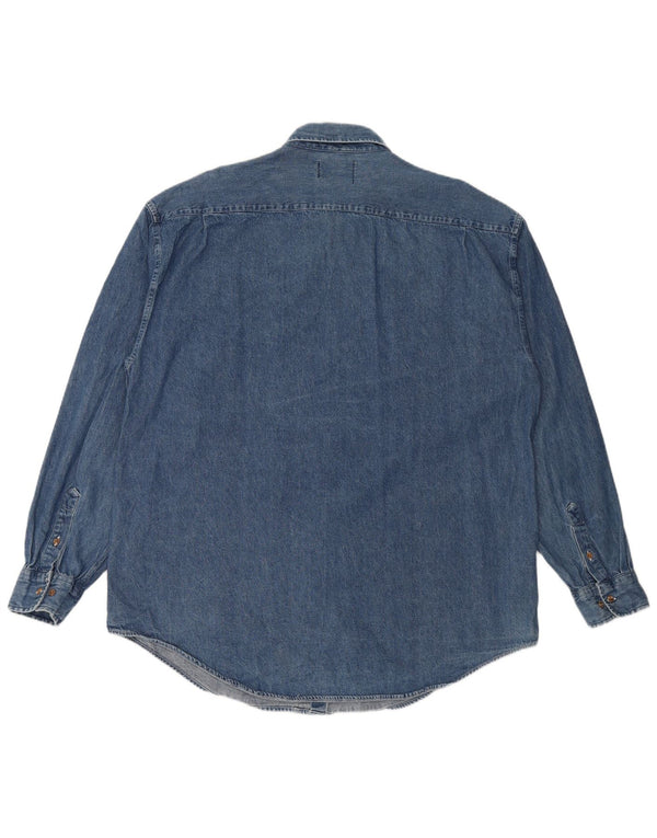 Мужская джинсовая рубашка EDDIE BAUER 2XL, синяя, хлопок