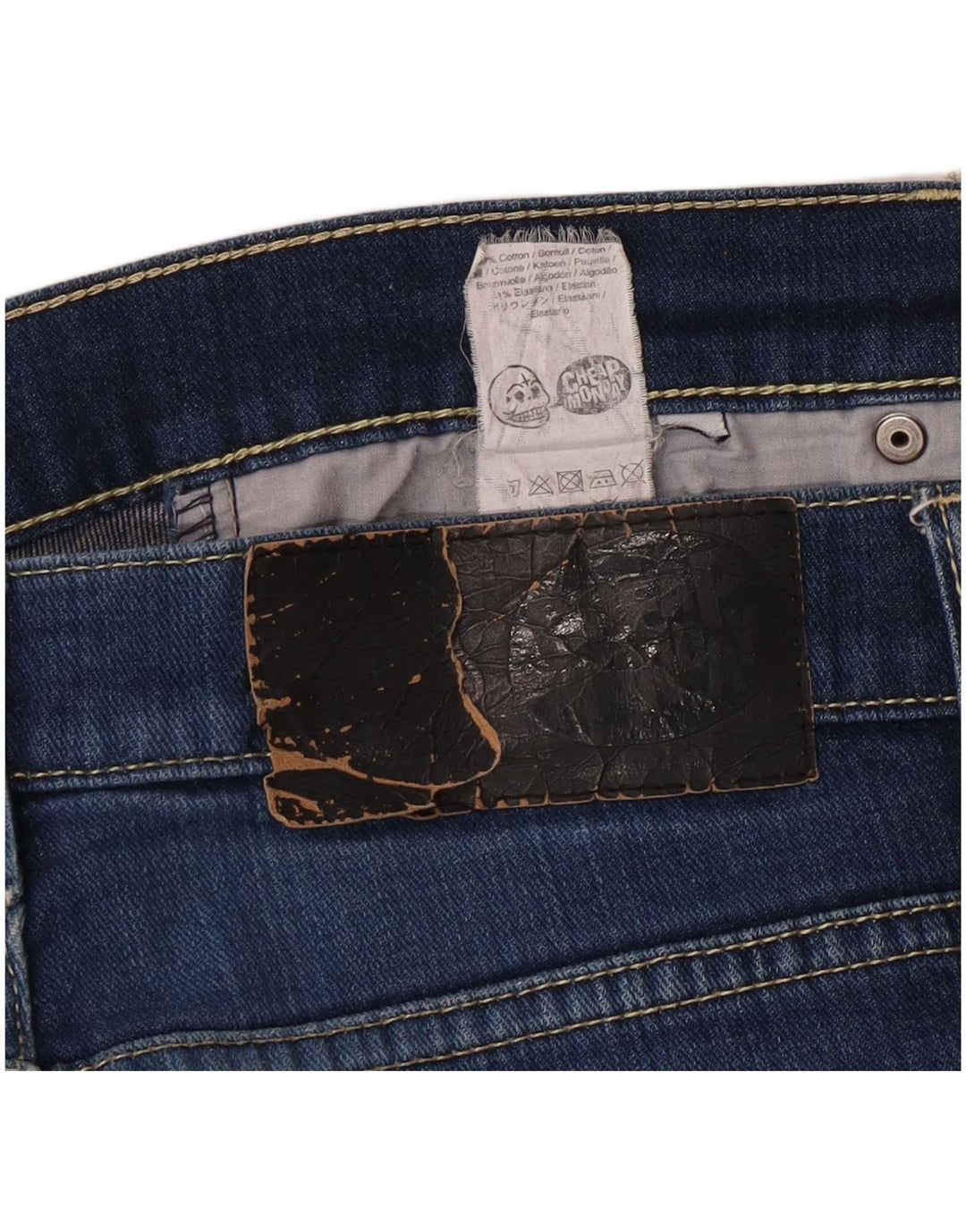 CHEAP MONDAY Женские узкие джинсы W32 L33 Синий хлопок