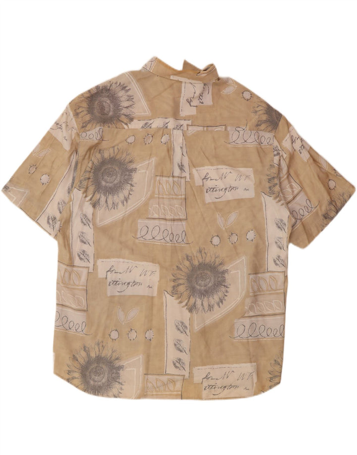 Мужская рубашка с коротким рукавом VIA CORTESA, размер 43/44 XL, бежевая в стиле пэчворк