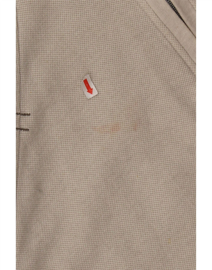 FAT FACE Mens Zip Neck Sweatshirt Jumper Medium Off White Cotton