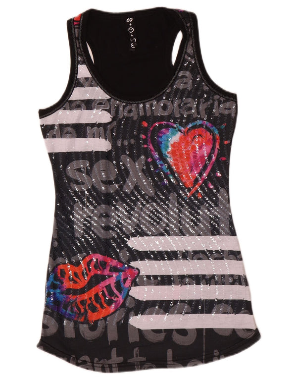 Женский жилет с рисунком Desigual UK 6 XS в черную полоску