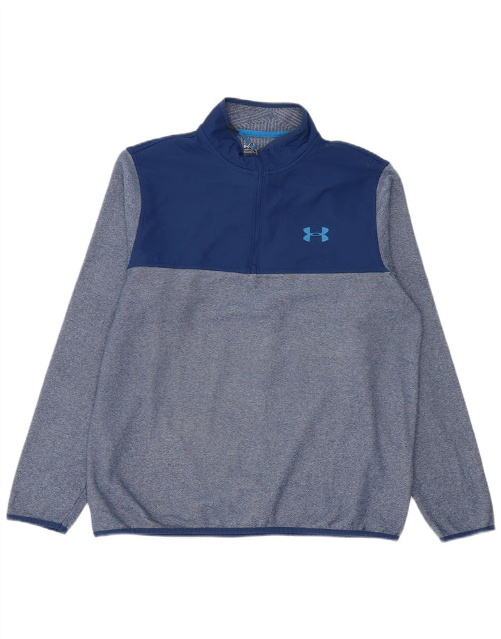 Мужской пуловер в спортивном костюме Under Armour Cold Gear, большой синий в полоску