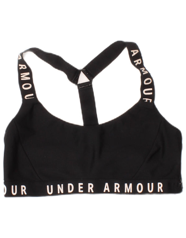 Женский спортивный бюстгальтер с графическим рисунком Under Armour Top XS, черный полиэстер, спортивный
