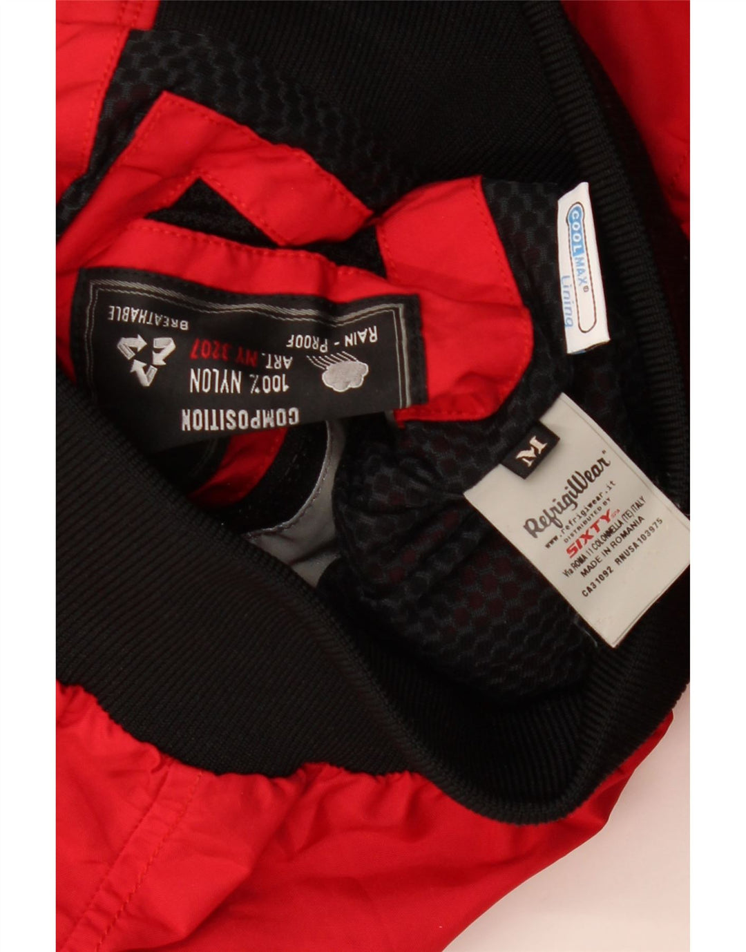 REFRIGIWEAR Женский укороченный бомбер с капюшоном UK 12, средний красный полиамид