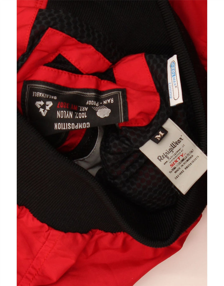 REFRIGIWEAR Женский укороченный бомбер с капюшоном UK 12, средний красный полиамид